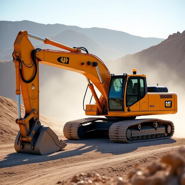 Escavatore di grandi dimensioni in funzione